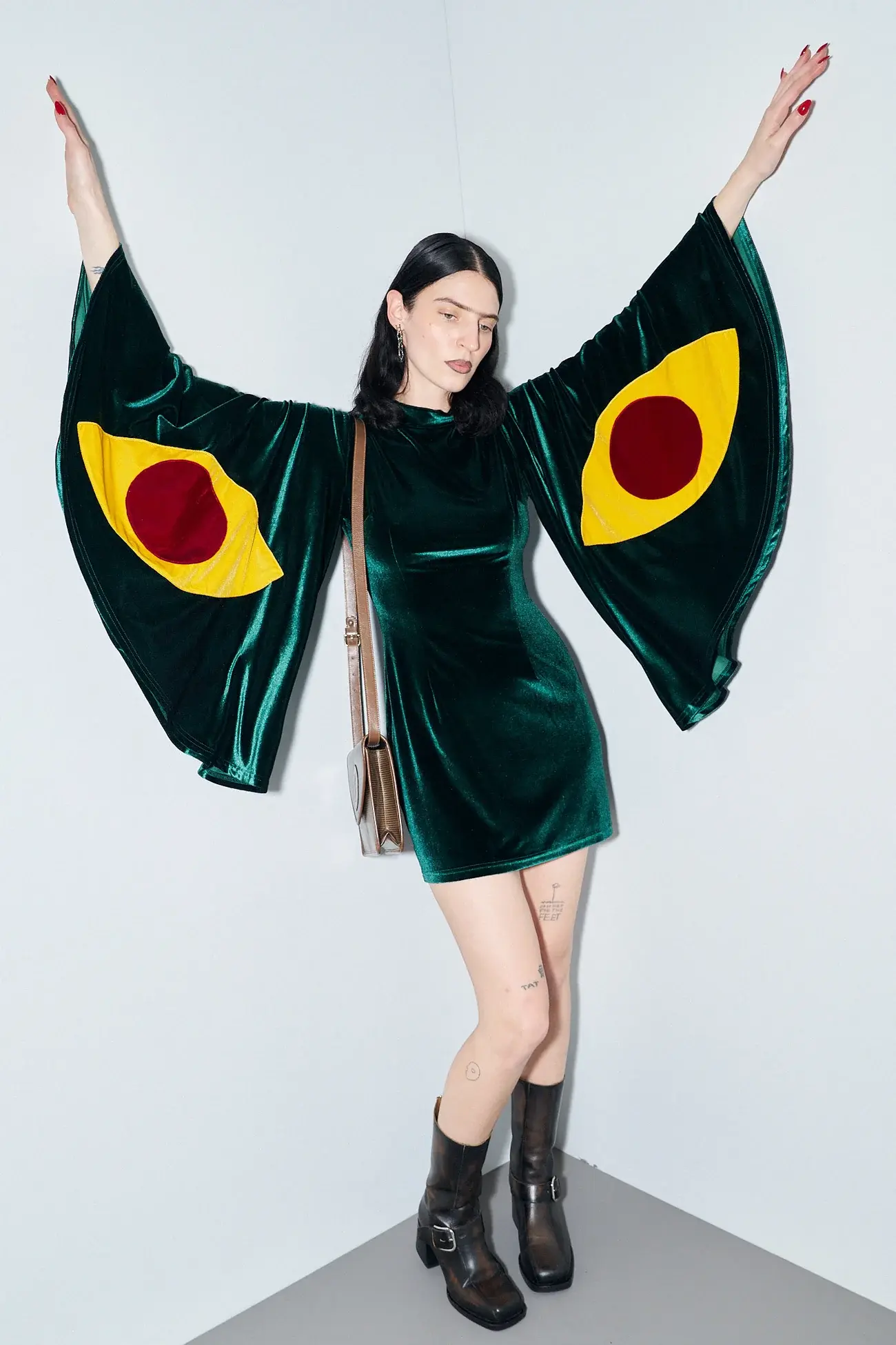 Moth Mini Dress | Eye Cape Sleeves | Fashion Brand Company