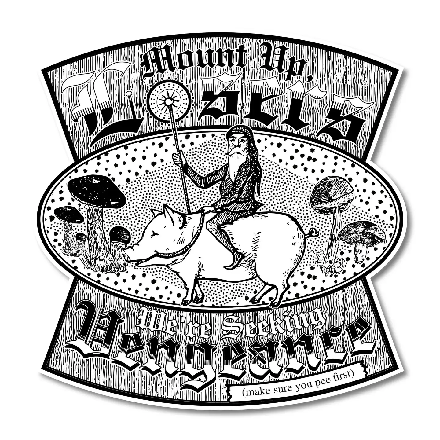 “Seeking Vengence" Vinyl Sticker - Arcane Bullshit - Pig Warrior)