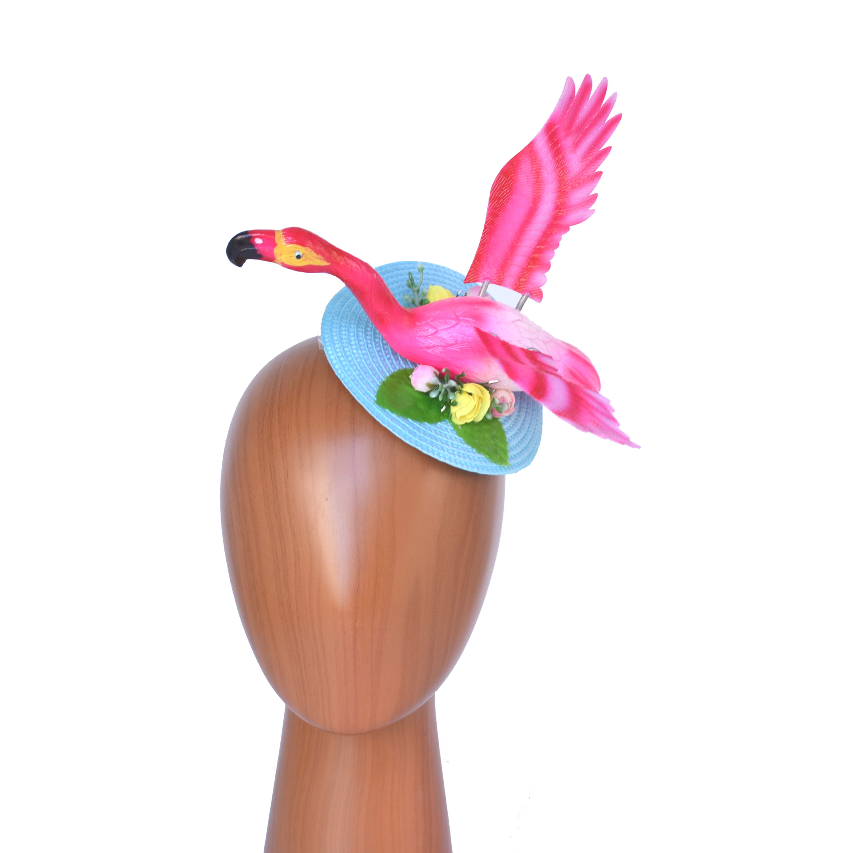 FLAPPING Pink Flamingo Floral Fascinator Hat | Custom Colors