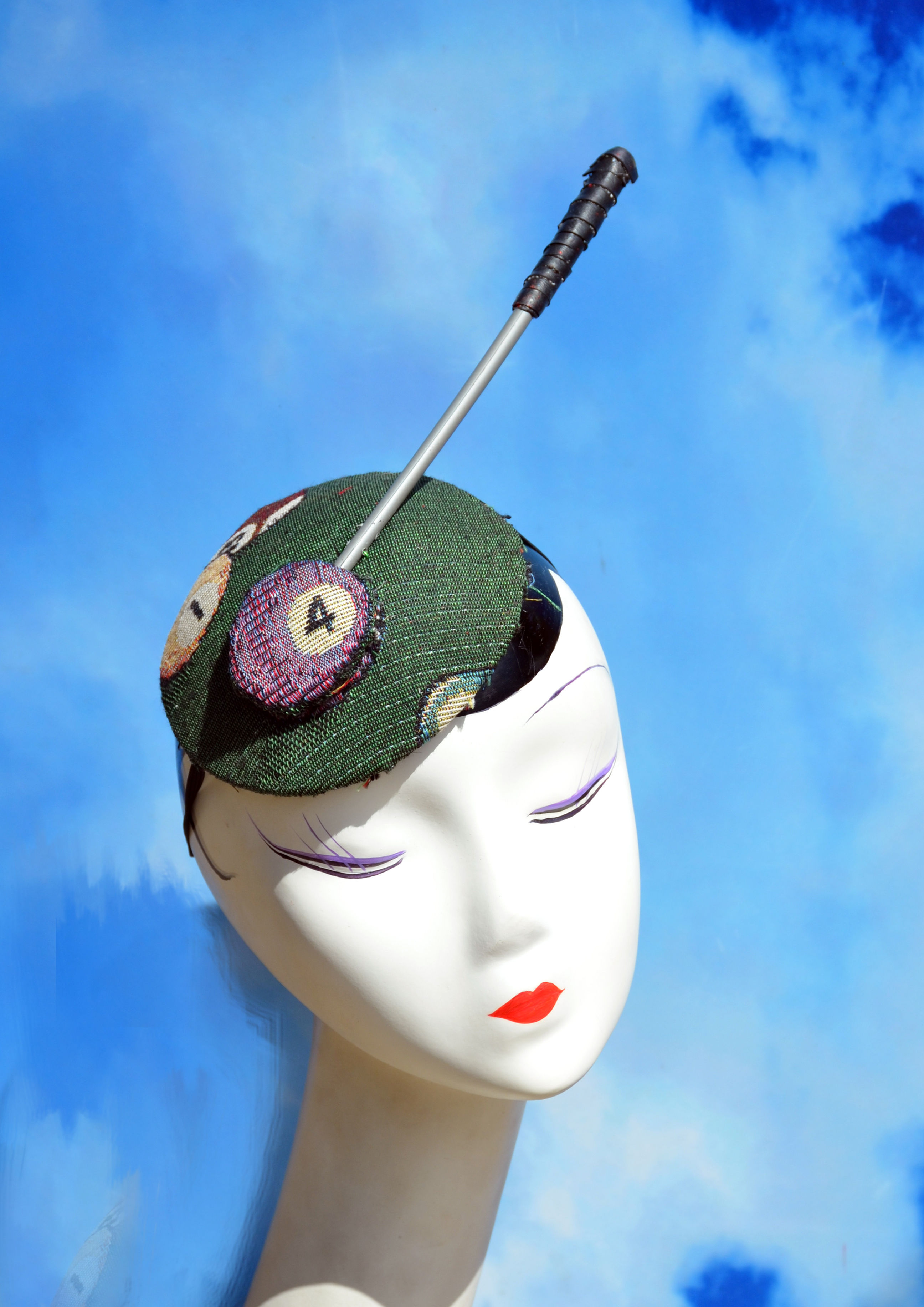 Surrealist Billards & Pool Table Fascinator with Cue