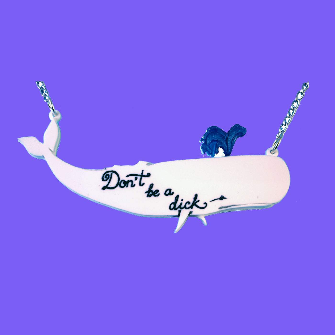 "Don't Be a Dick" White Whale Moby Dick Necklace by KimChi & Coconut