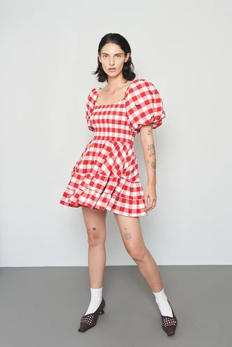 layered midi dress Brunch Date Mixed Media Floral Tiered - Pink Multi Select Jacket Size:EU46/US36 Off-the-Shoulder Flounce Sleeve Empire 31.5 Waist jersey stretch