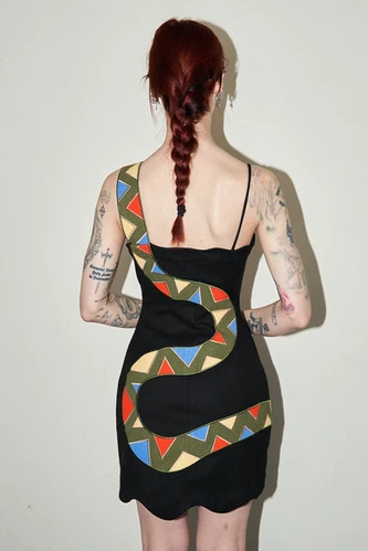 short silk champagne dress Valley Mini Party vacation-dress Color:Peacock Multi shoulder short a Bea | Lemon Plunge-Neck