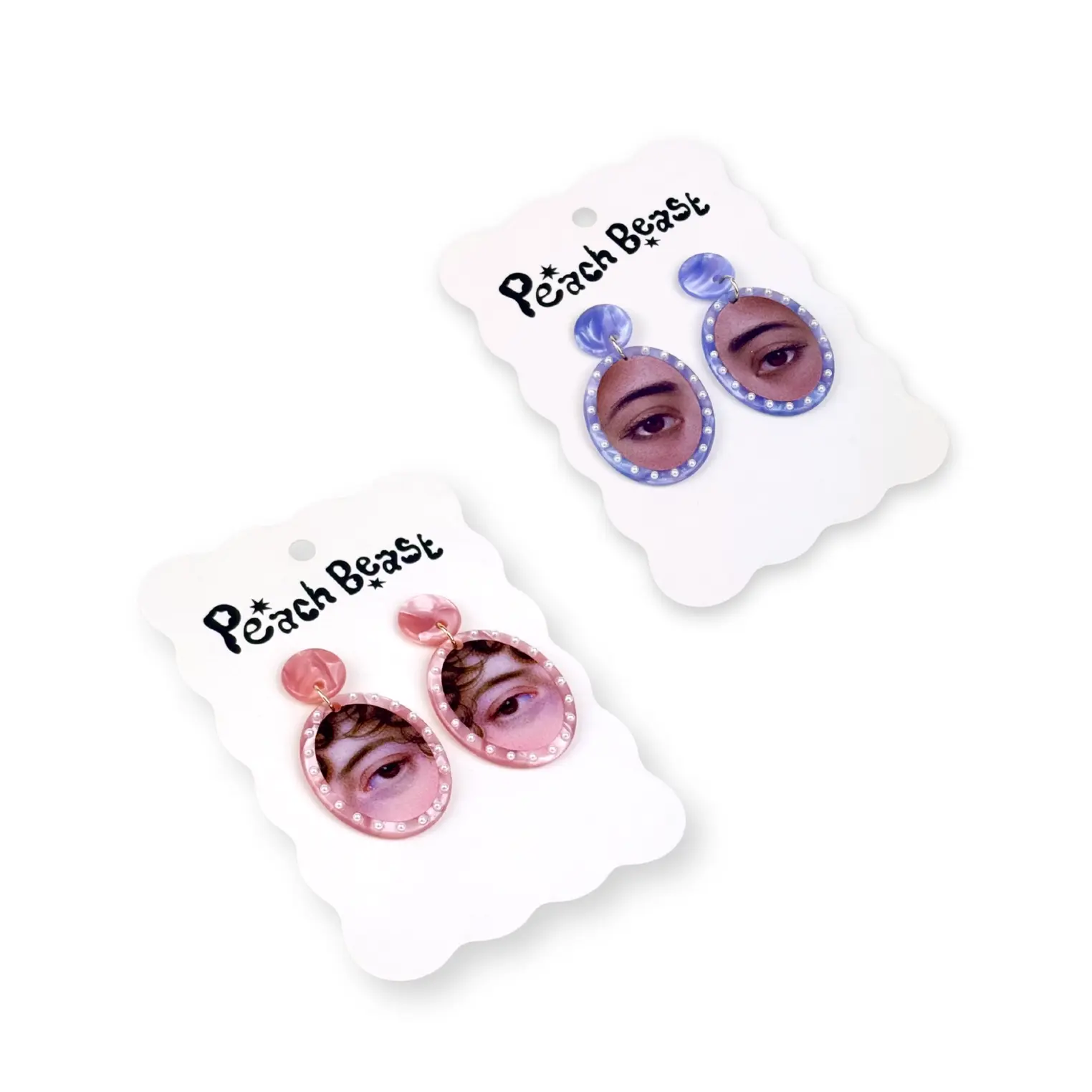 Lover's Eye Earrings - Victorian Romantic Style - Peach Beast