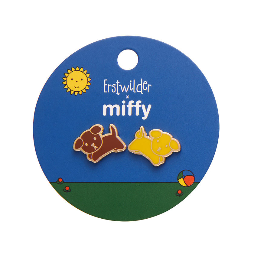 縮圖：Snuffy Enamel Stud Earrings | Dog | Miffy x Erstwilder