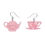 Thumbnail: Tea Set Drop Earrings - Pink - London, UK - Brit