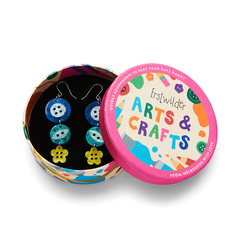 Thumbnail: Cute As A Button Drop Earrings | | Arts & Crafts