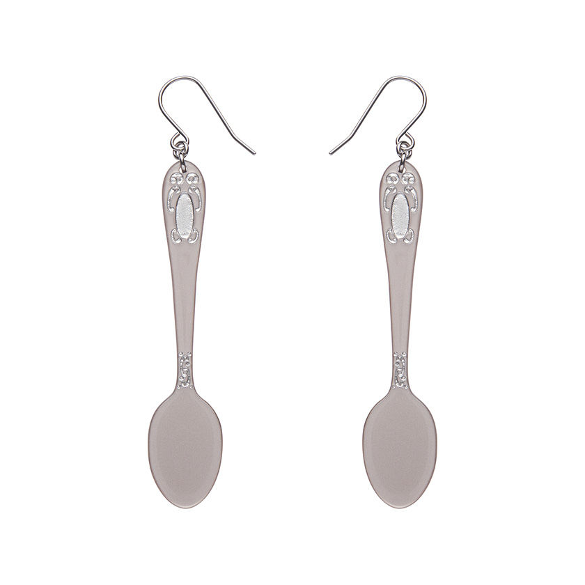 Spoon, Please! Drop Earrings - Silver | Dessert Food | Katherine Sabbath
