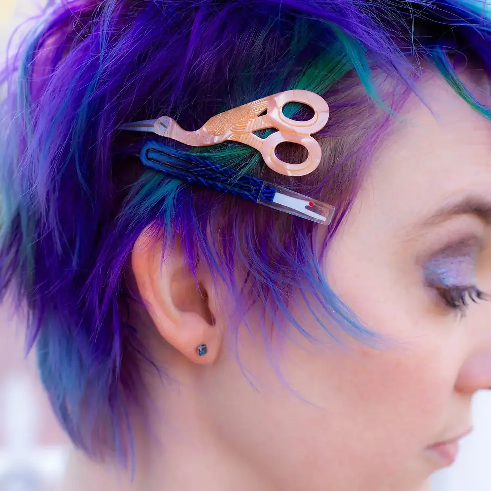 Thumbnail: Sewing Kit Hair Clip Set | Swan Scissors | Seam Ripper | The Peach Fuzz