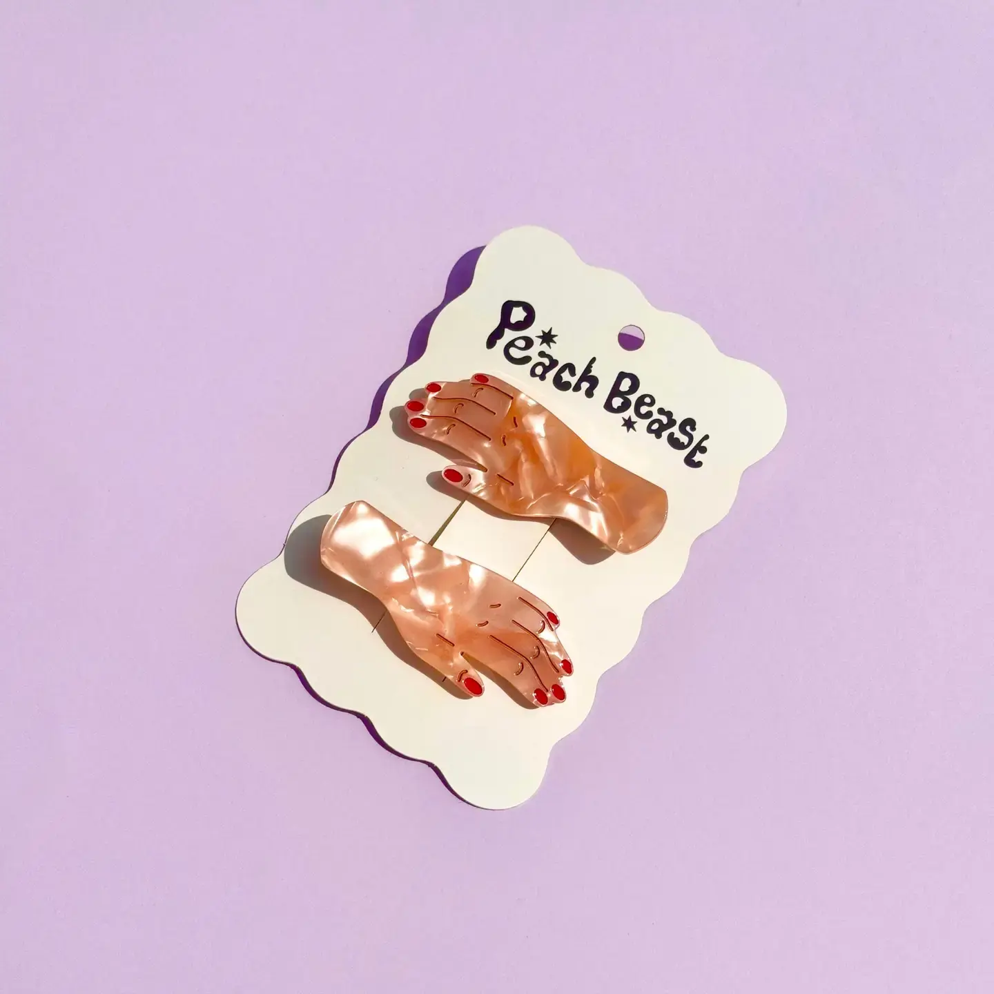 Doll Hands Hair Clip Set - Peach Beast