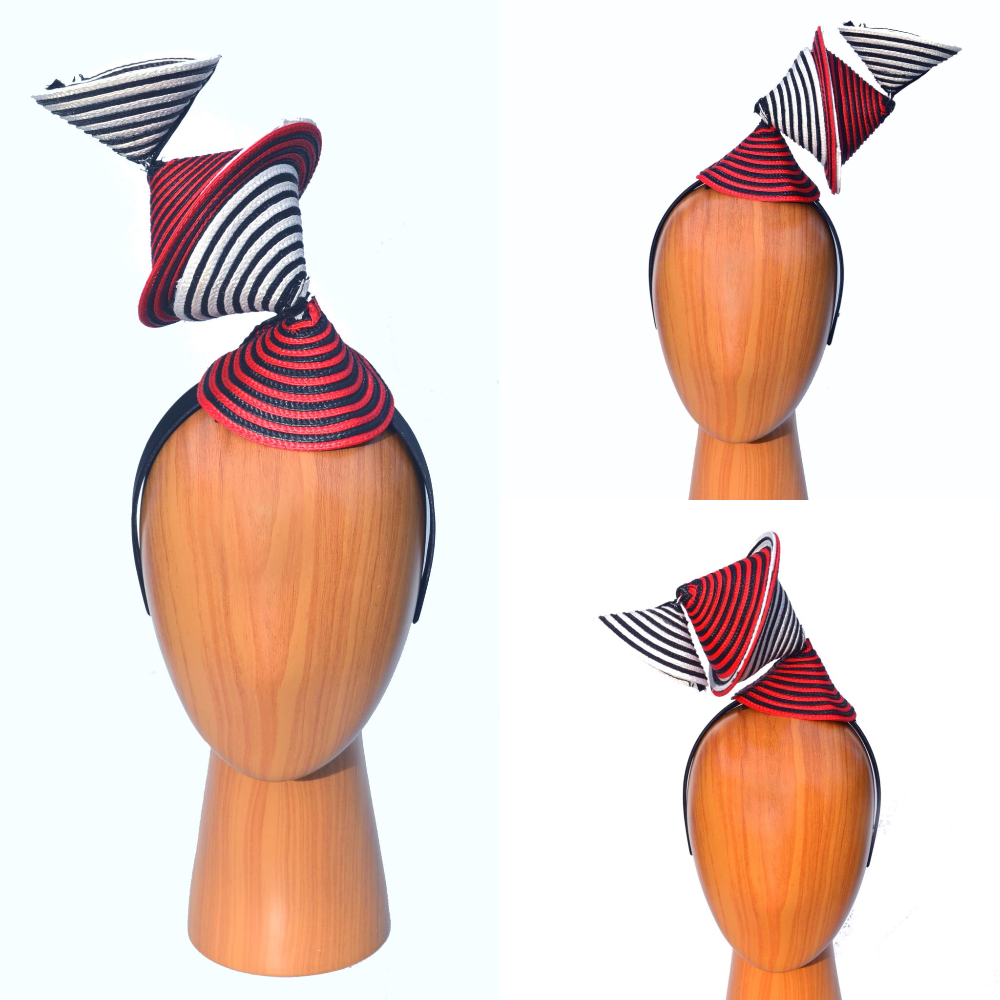 Black White Red Surrealist Modern Art Bauhaus Sculptural Hat