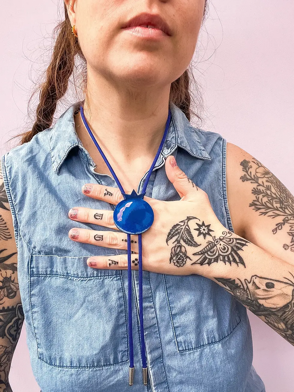 Thumbnail: Bluberry Bolo Tie | Fruity Western Cowboy Necklace | Midwest Princess