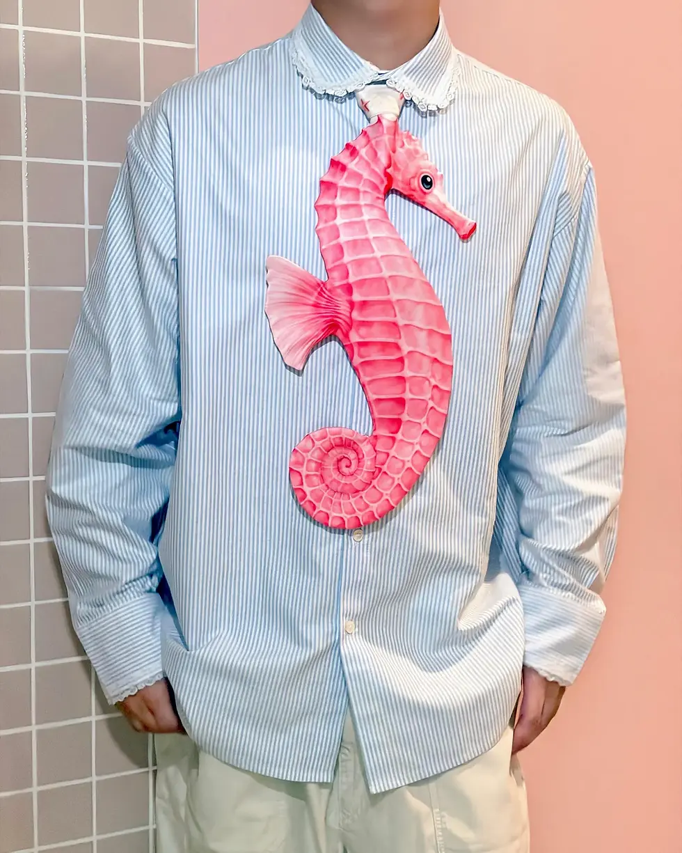 Thumbnail: Seahorse Tie (Pink) by TIE A KNOT  | Animal Unique Statement Novelty Necktie