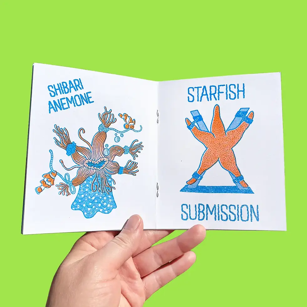 Thumbnail: THE BOTTOM FEEDERS Risograph Zine - LGBT+ PRIDE - Queer Kink Art