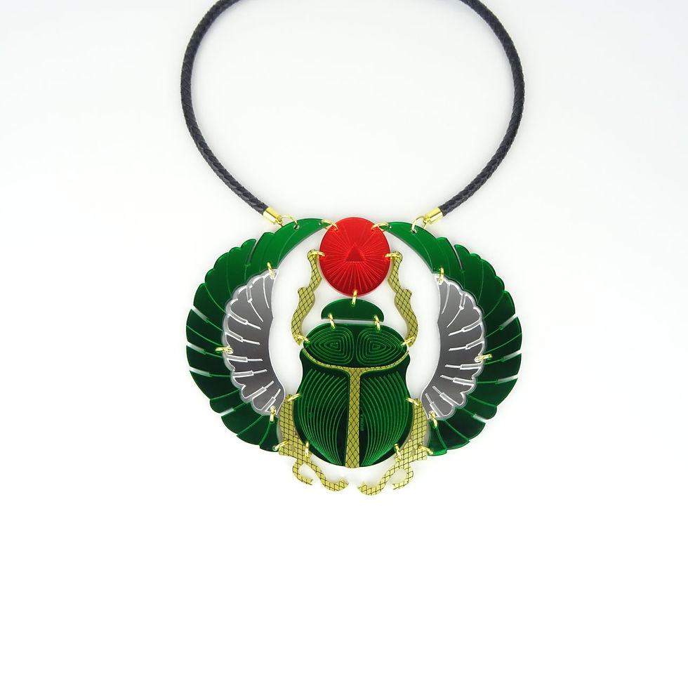 Thumbnail: Scarab Beetle Necklace by MissJ Designs | Egyptian Collect