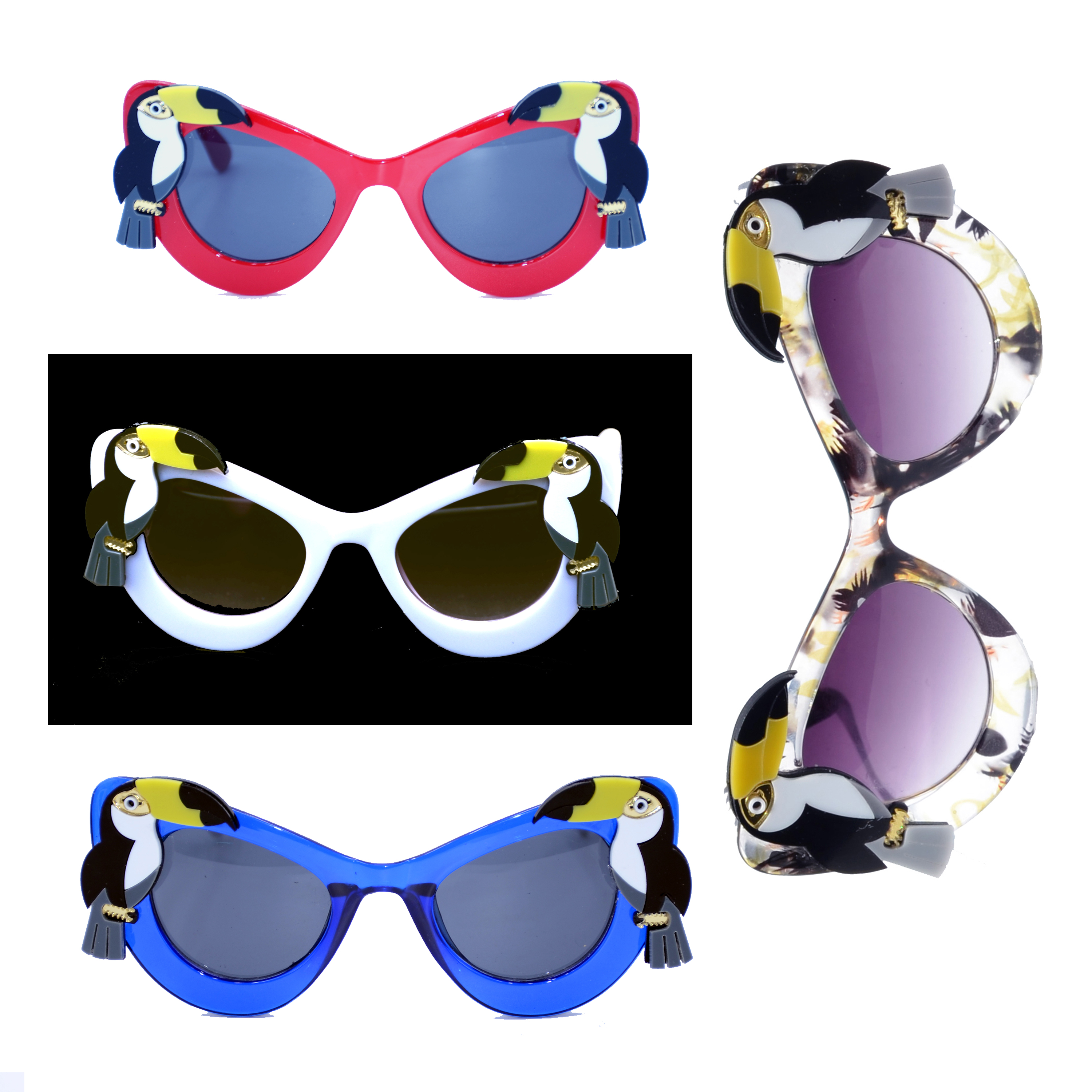 Retro Tiki Pinup Toucan Sunglasses Color