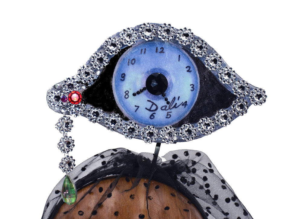 縮圖：Dali "Eye of Time" Teardrop  Clock Veiled Headband