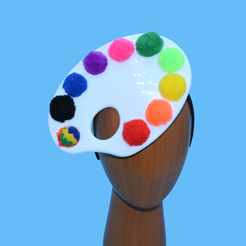 Thumbnail: Surreal Dripping Paint Artist Palette Tilt Fascinator Headband