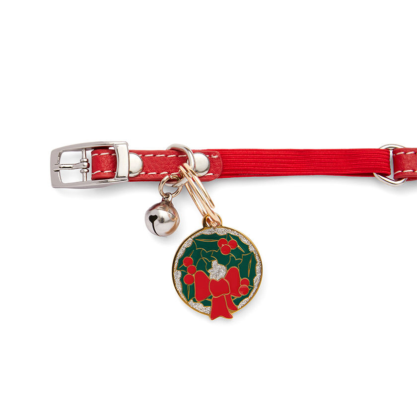 Thumbnail: Deck the Halls Enamel Pet Charm | Christmas Wreath | Pet Accessor