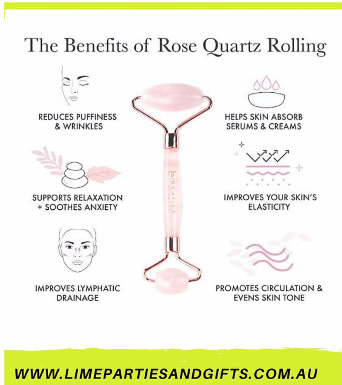 Pink Facial Roller And Gua Sha Kit Lime