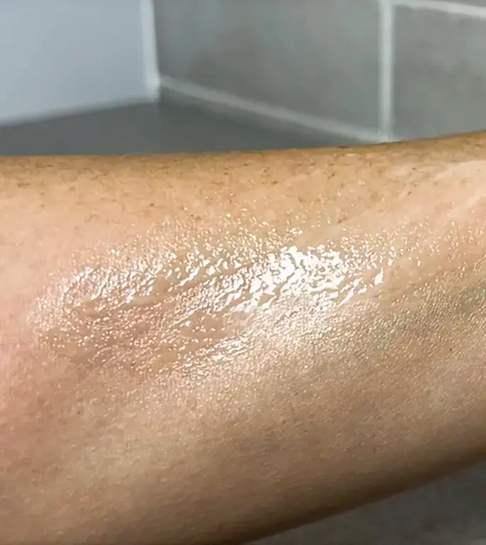 Thumbnail: Consistency of Pure Deo Roll On Deodorant after having been rubbed onto skin