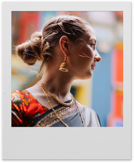 Inidan dressed white woman Polaroid.png