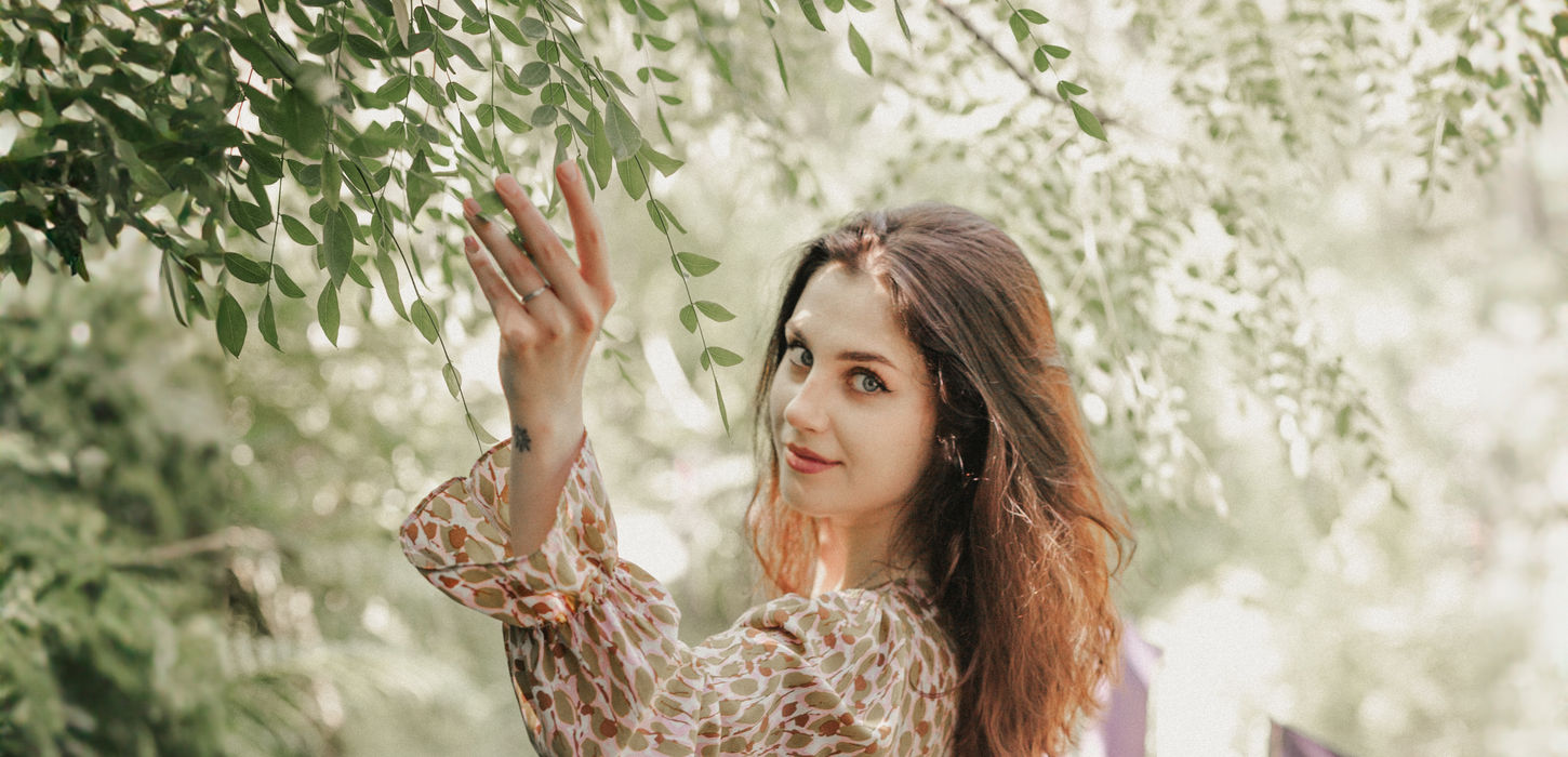 Girl in a dress instagram photoshoot in a green park, Toronto, Canada
