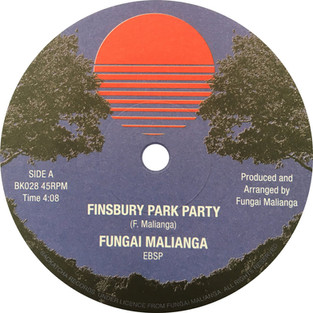 Backatcha record label design by Bret Syfert for Finsbury Park Party by Fungai Malianga