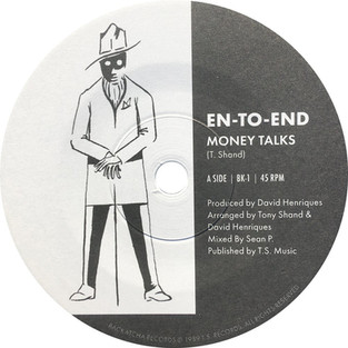 Backatcha record label design by Bret Syfert for Money Talks by En-To-End