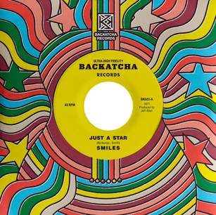 Backatcha record sleeve design and illustration by Bret Syfert for Just A Star by Smiles and The Astronauts