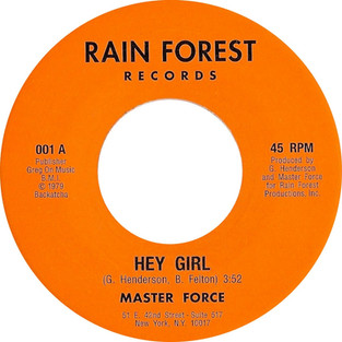 Backatcha record label design recreation by Bret Syfert for Hey Girl by Master Force