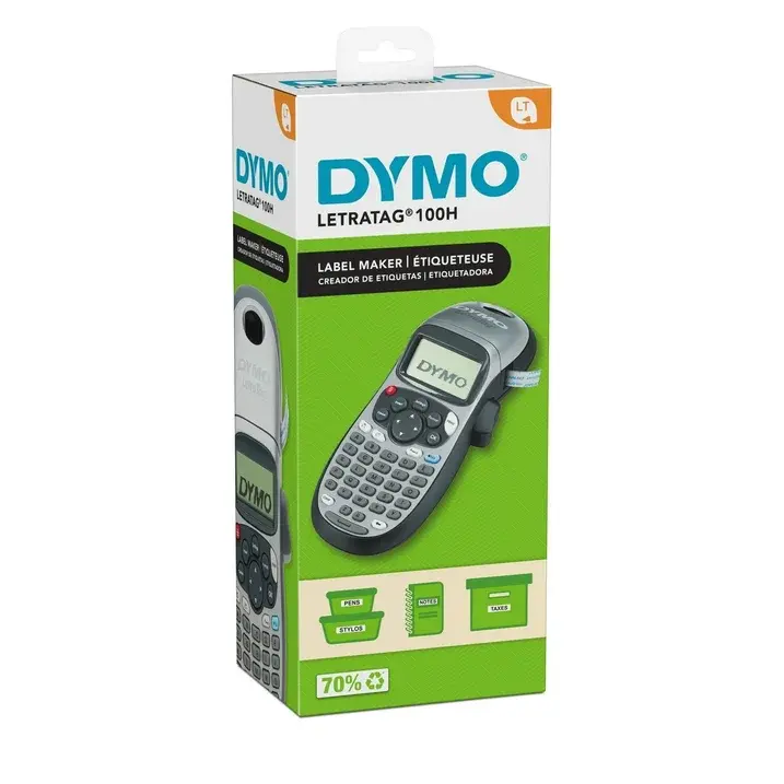 Rotuladora de Cintas Plásticas, Papel y Planchar LetraTag LT100H Gris | DYMO