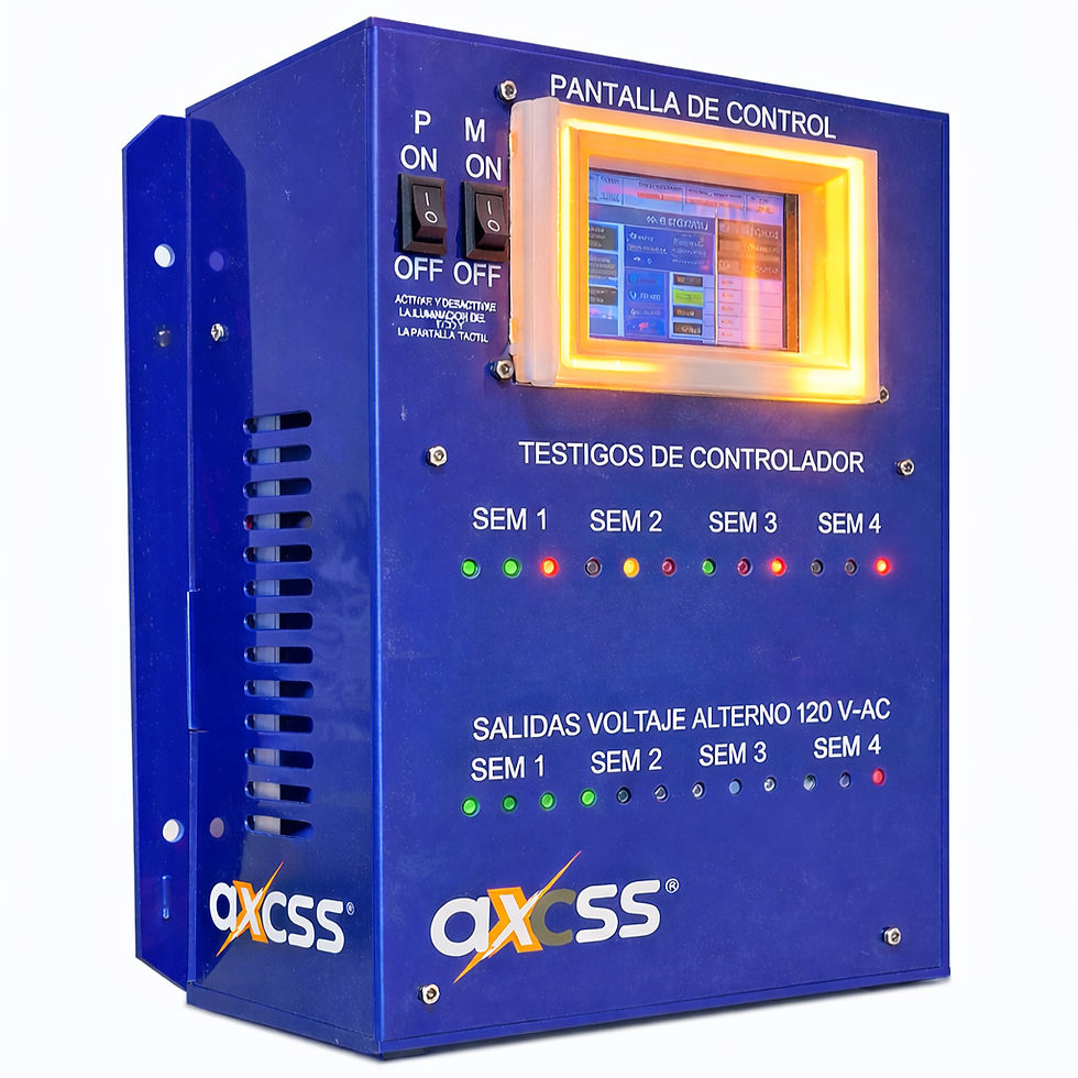 Controladora semafórica AX-CTSIM con software de control para tráfico vehicular