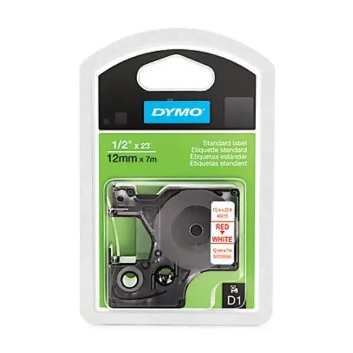 Cinta Blanca Impresión Rojo de 12mm x 7m LabelManager D1 1761281 | DYMO