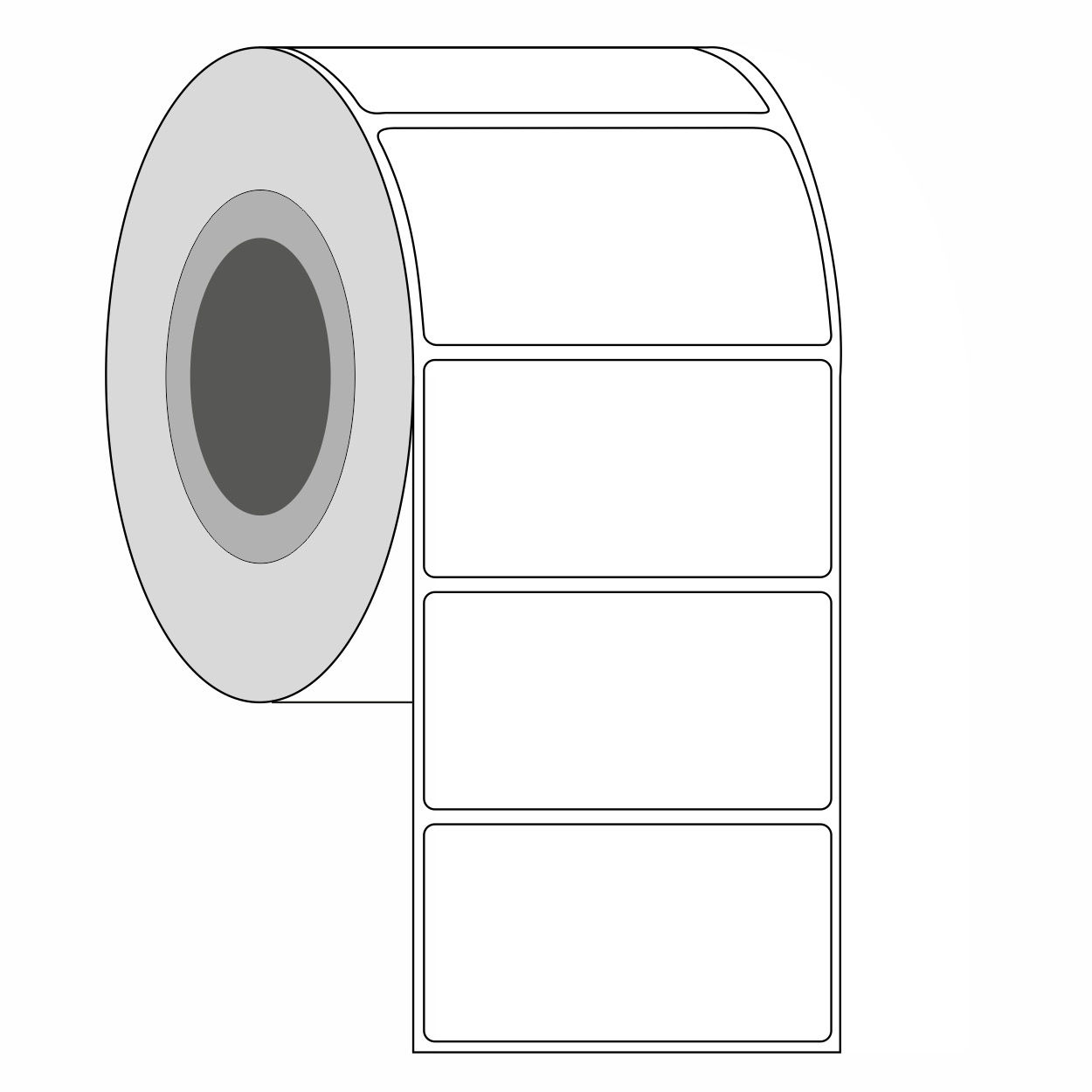 Rollo de 3000 Etiquetas Transferencia Termica Blanco 80x40mm Core 76 | BIOLABELS