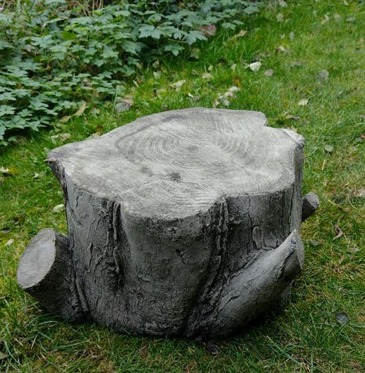 Concrete garden ornament  Log plinth