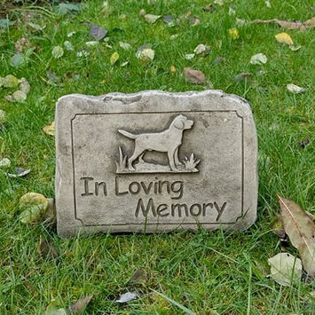 Concrete garden ornament  Dog memorial