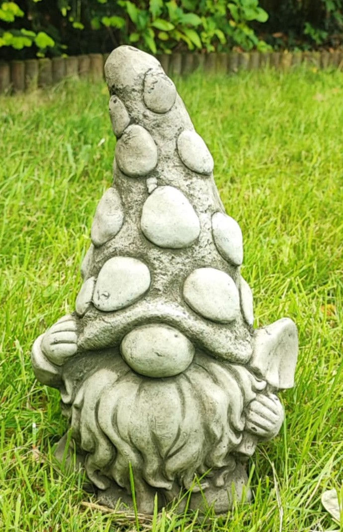 Concrete gonk garden ornament