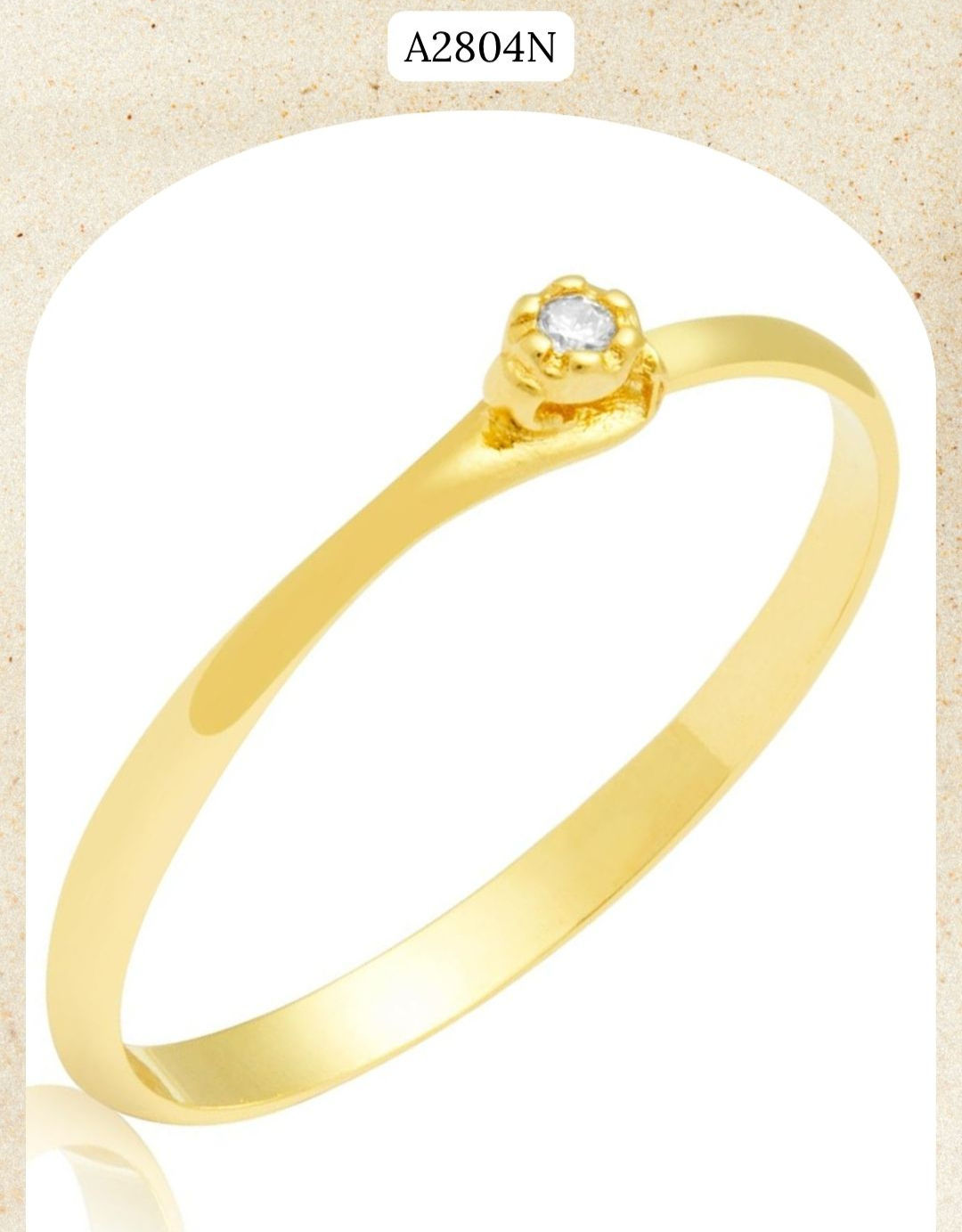 ANEL SOLITÁRIO EM OURO 18K