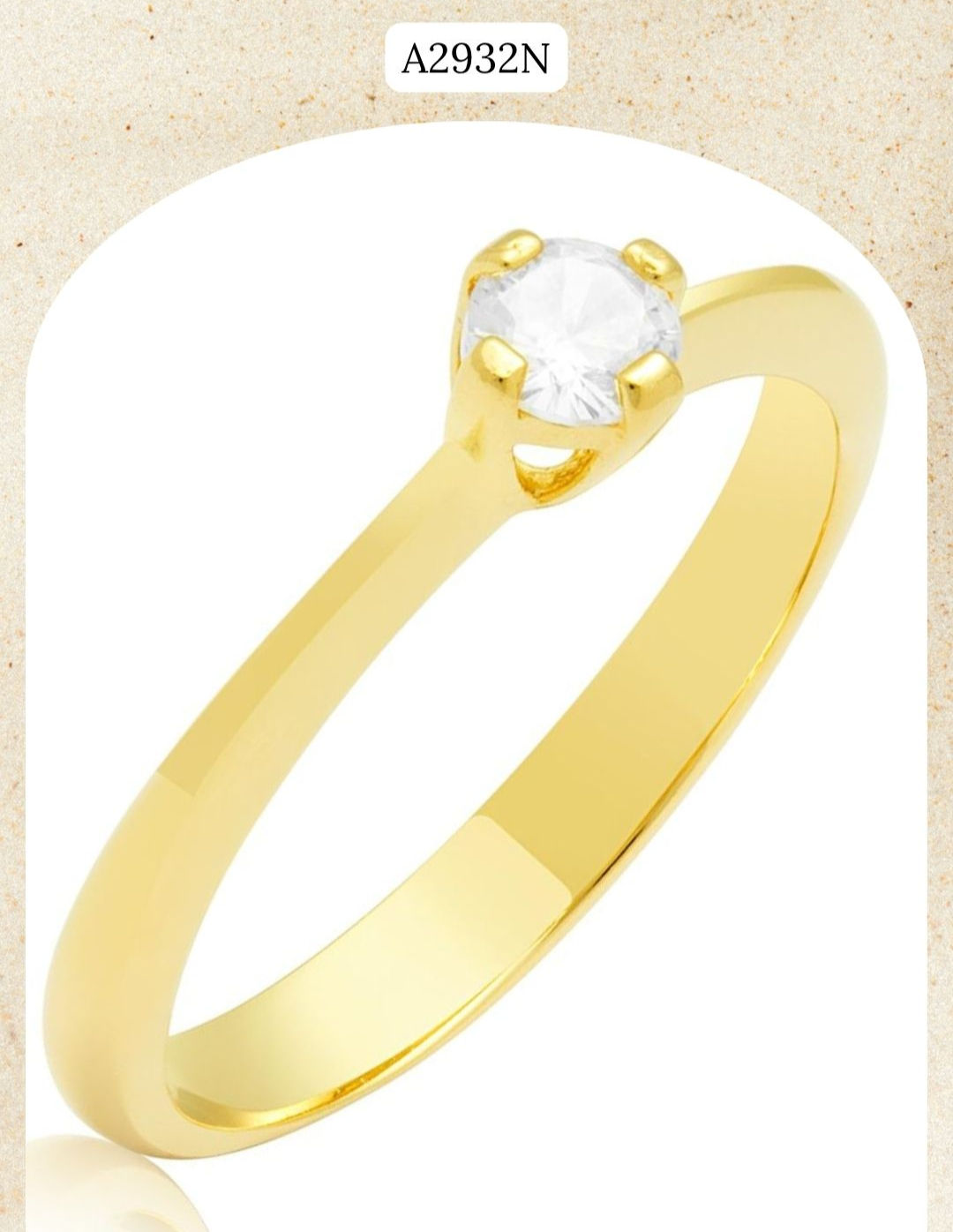 ANEL SOLITÁRIO EM OURO 18K