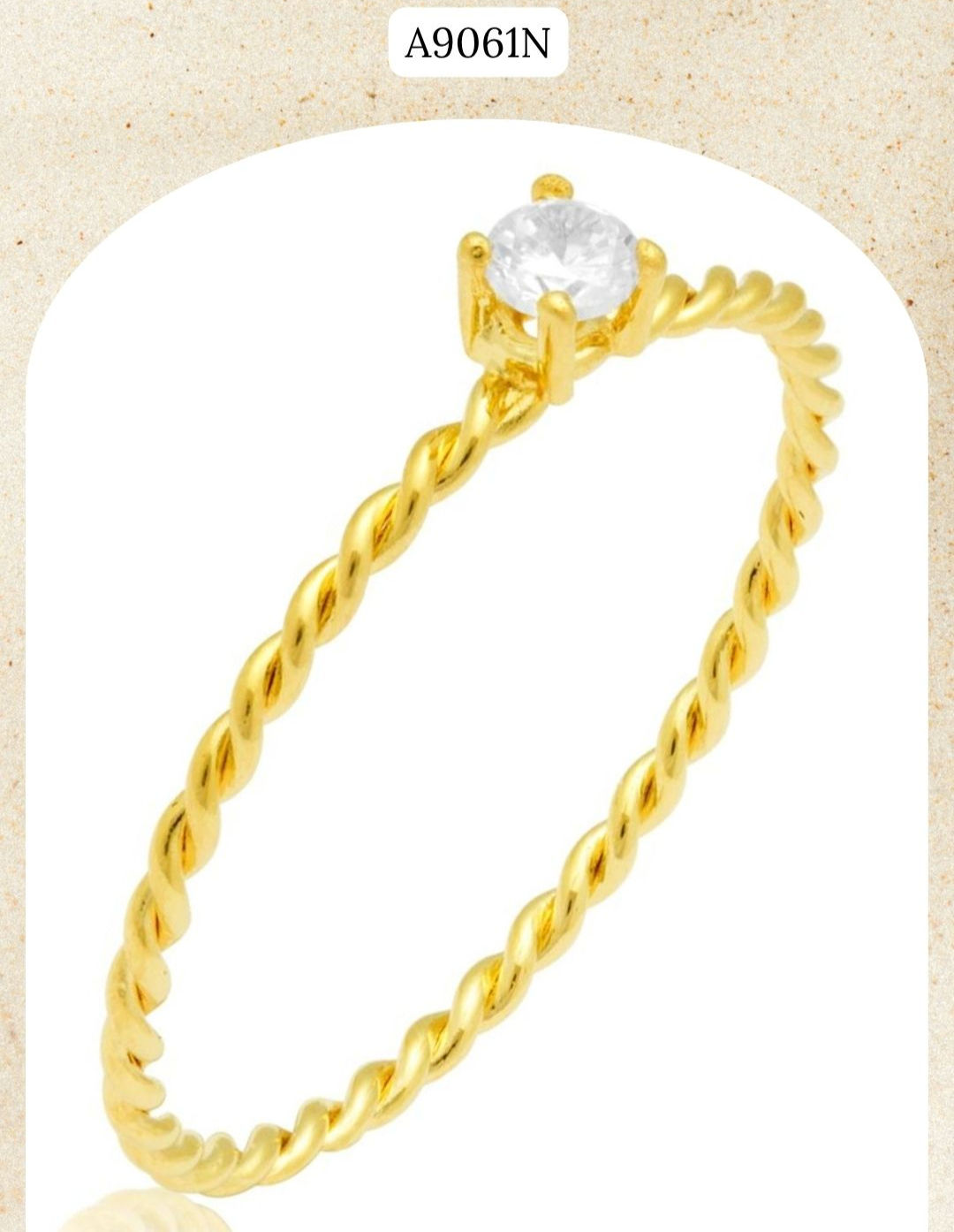 ANEL SOLITÁRIO EM OURO 18K