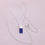 Thumbnail: Sterling Silver Enamel Necklace - Blue Rectangle