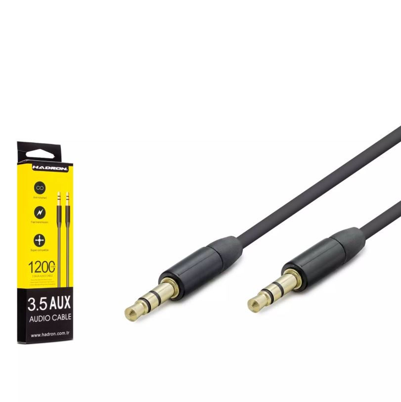HADRON HDX1039S 3.5MM (M) TO 3.5MM (M) KABLO 2LINE 1.2M SİYAH