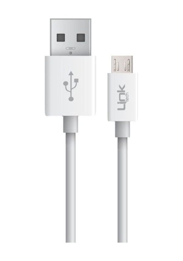 Link Tech K558 Micro USB 2,4A 1mt Şarj Kablosu Beyaz
