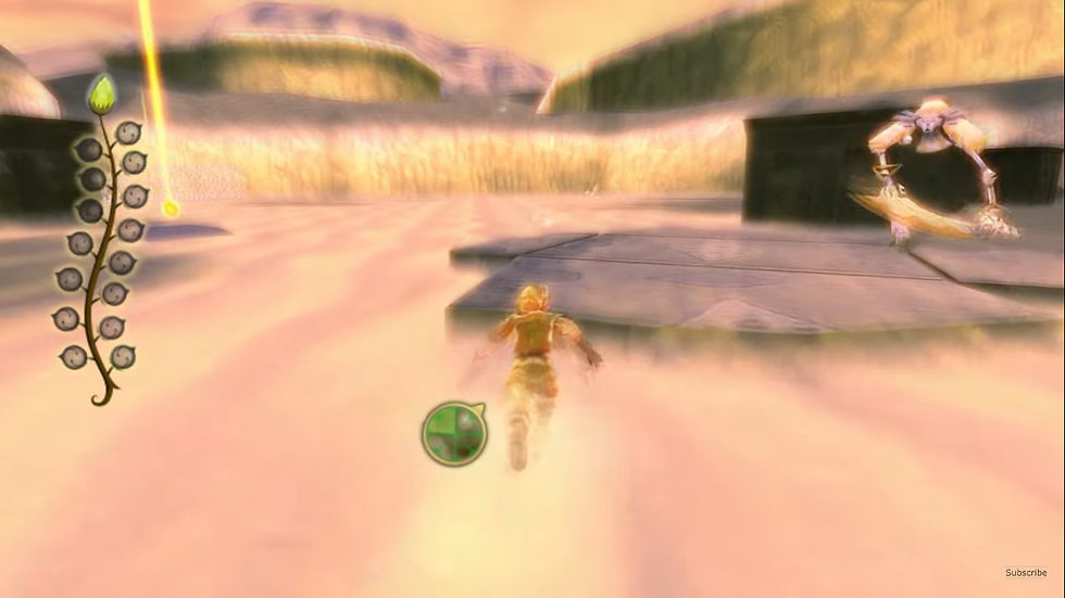 Link being chased by a silent realm guardian.