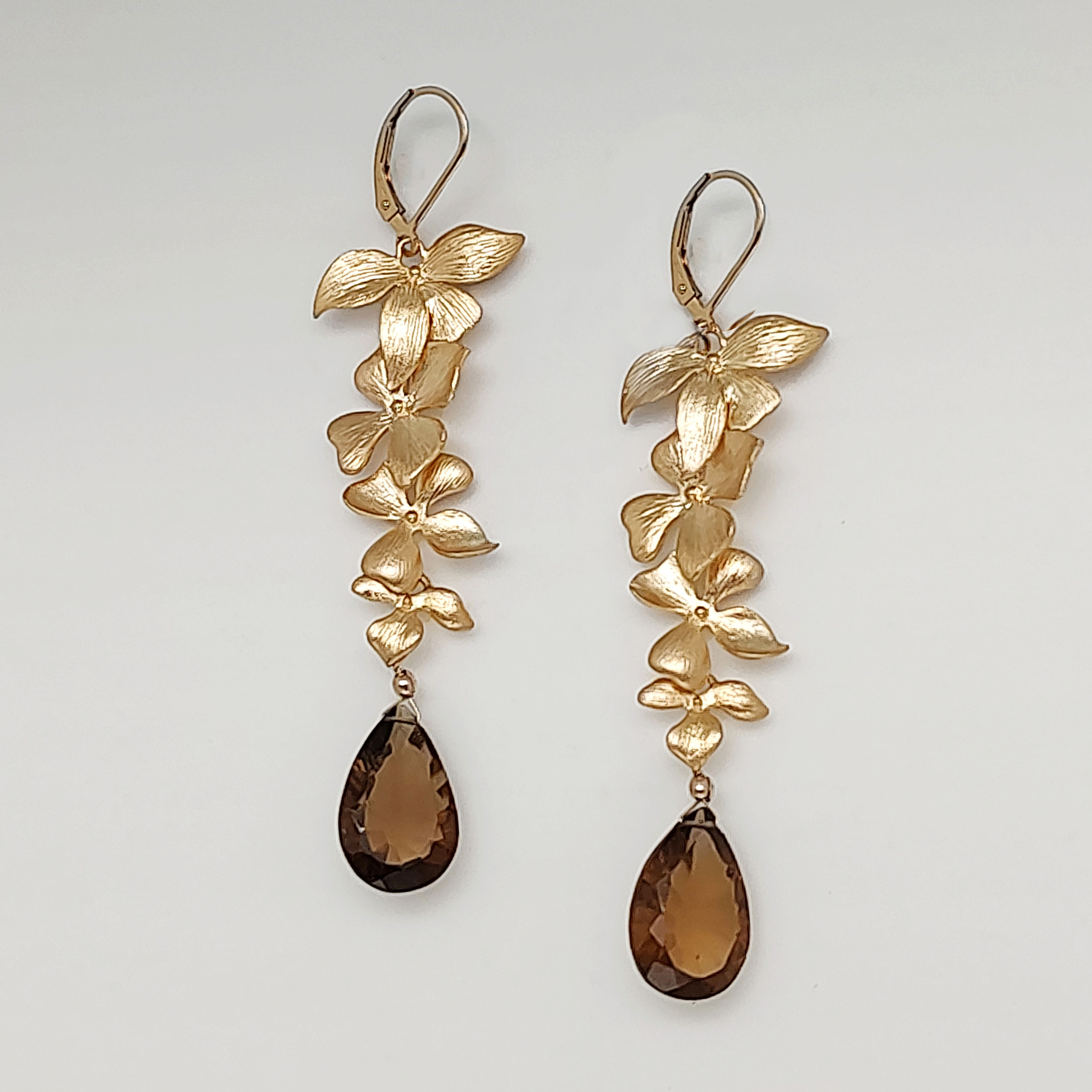 Cognac Quartz Earrings