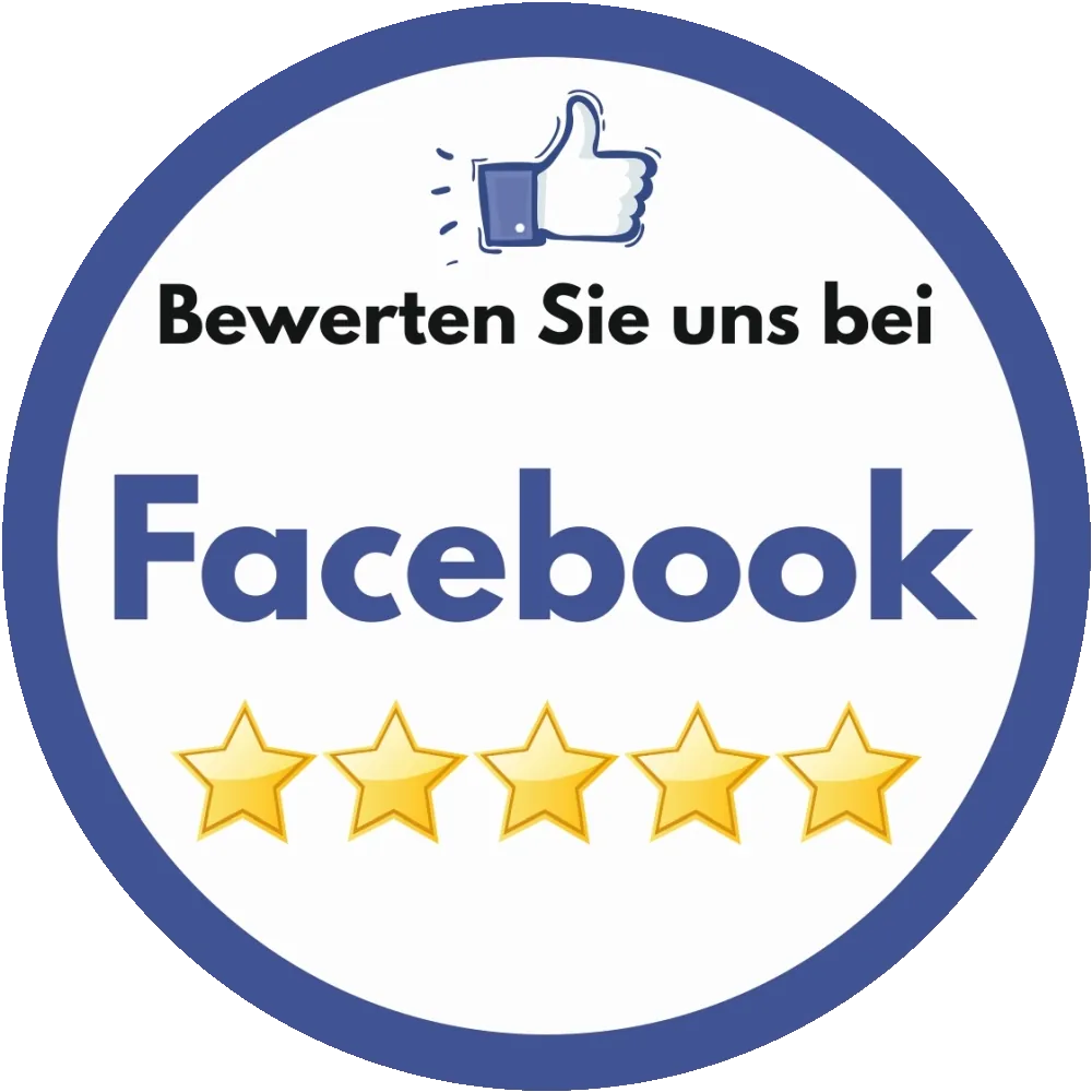 Business Aufkleber · Bewerten Sie uns bei Facebook