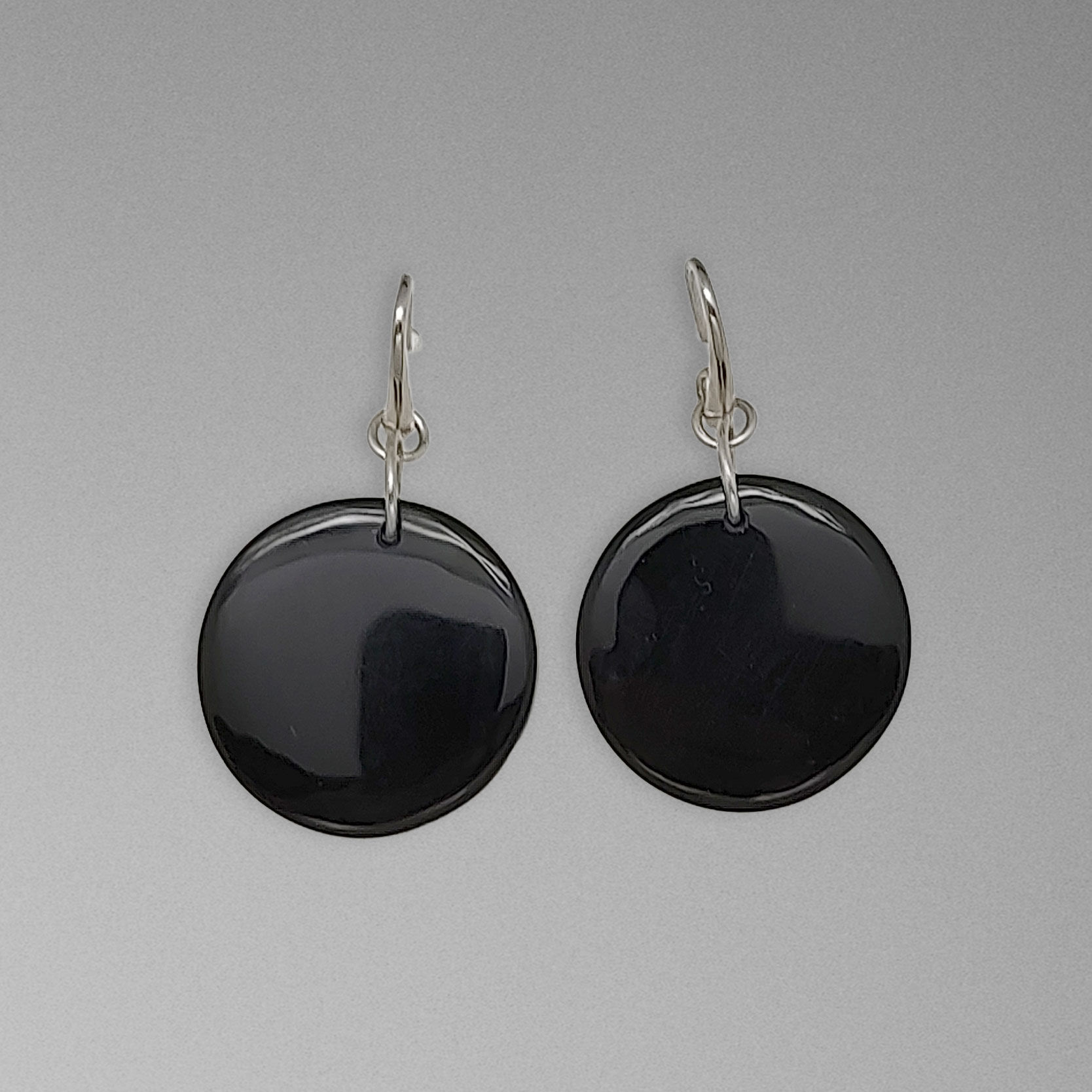 Obsidian and Coconut Agate Earrings