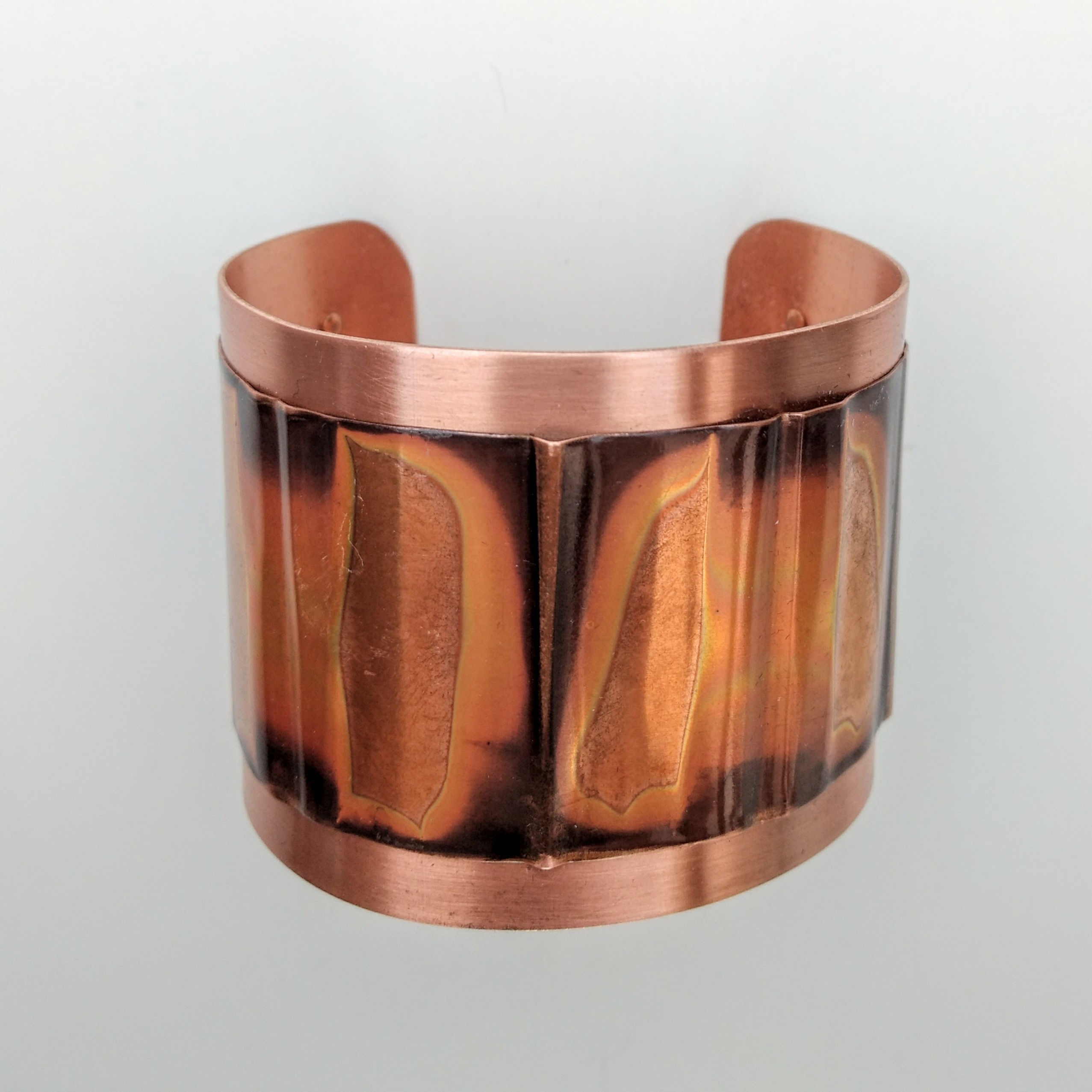 2" Copper Cuff with Oxidized Band