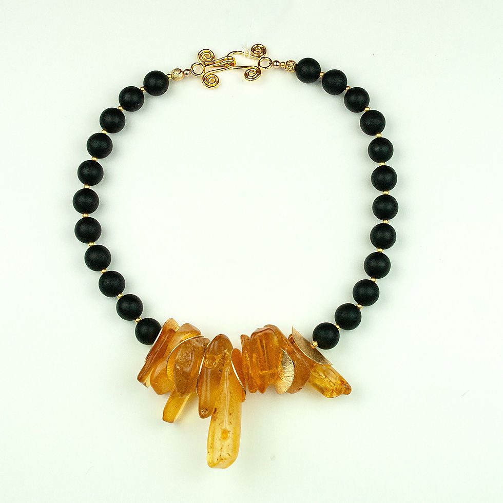 Amber and Onyx Necklace